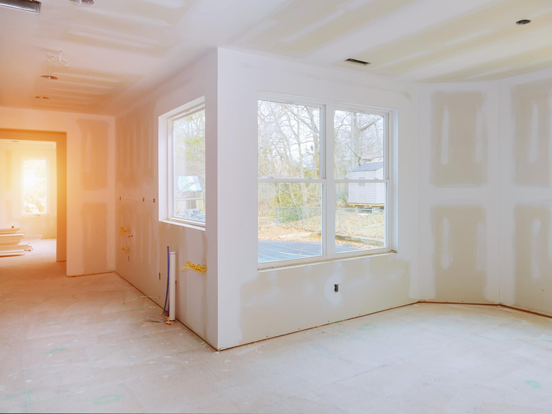 Precision Drywall crew at a job site in Southern Maine